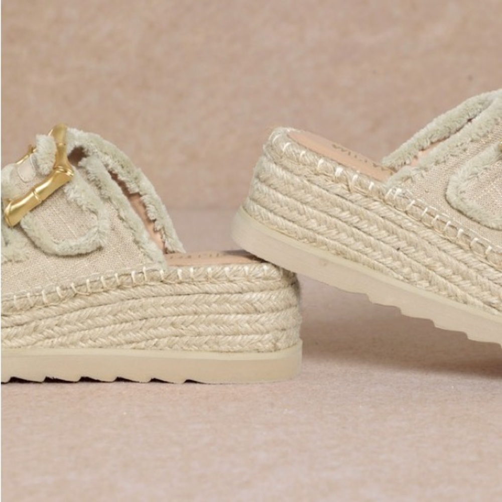 Spring 2026 MIIM Scarlett Women's Beige Espadrille Wedge Comfort Sandals